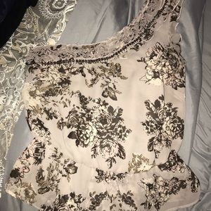 Jessica Simpson one-shoulder lavender crop top!